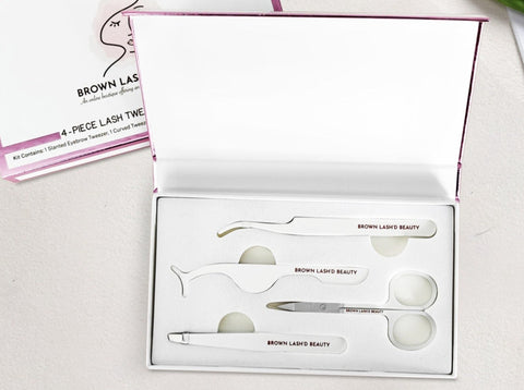 4-Piece Lash Tweezer & Scissor Set