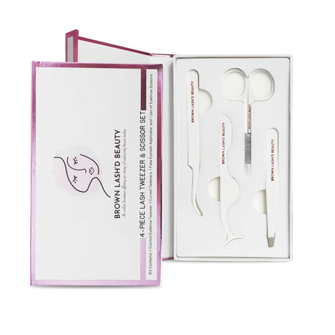 4-Piece Lash Tweezer & Scissor Set